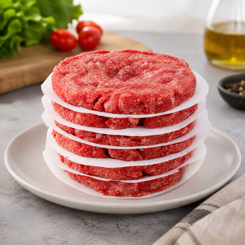 Round Burger Patty Paper Non Stick Oil Absorbing Sheets for Press 150mm