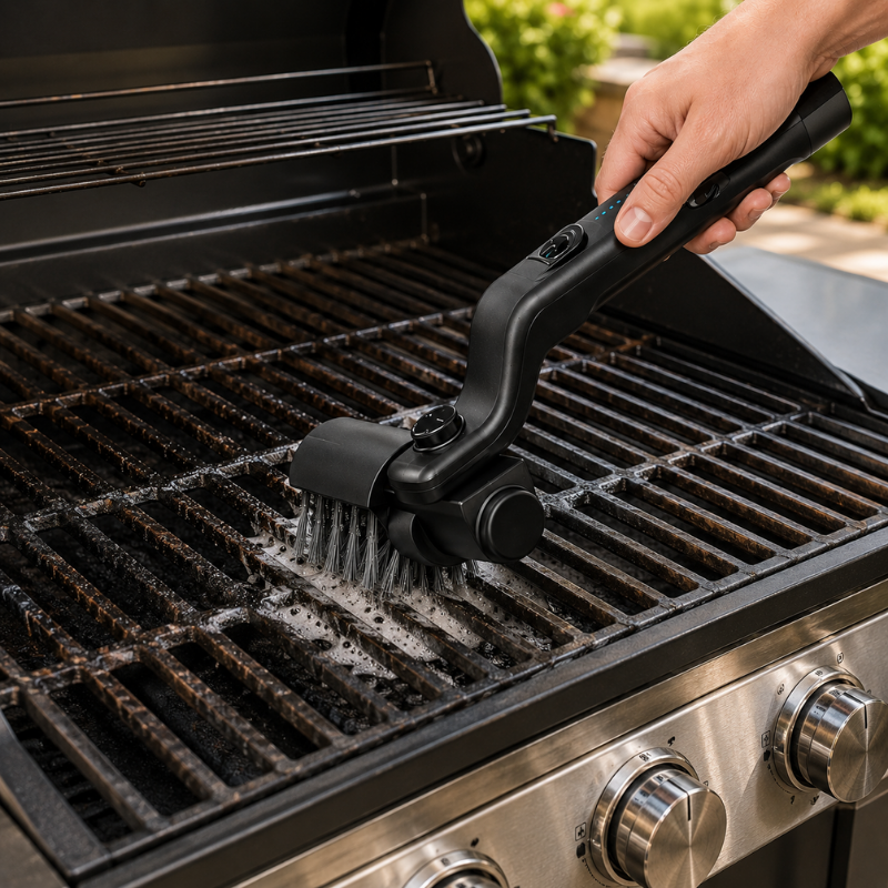 Electric BBQ Grill Cleaning Brush 3-Speed Adjustable Head Rechargeable Cleaner