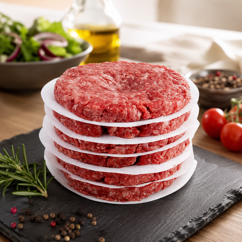 Round Burger Patty Paper Non Stick Oil Absorbing Sheets for Press 150mm