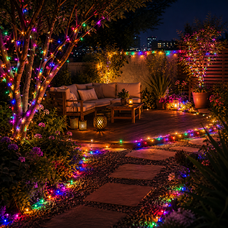 3 Piece 102m 1000 LED Solar Fairy String Lights Multicolor Waterproof Outdoor Garden Party Lights