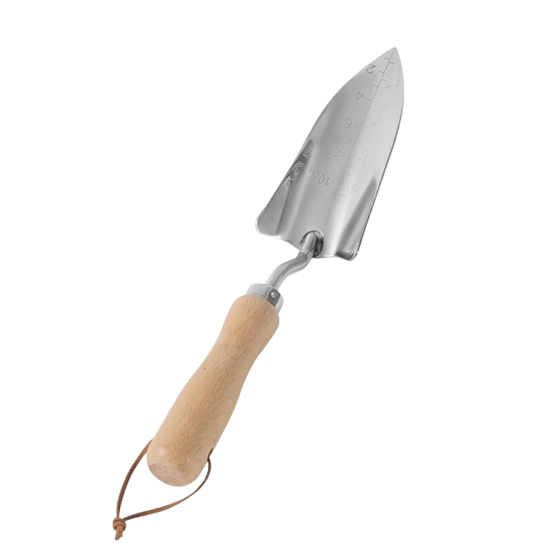 Garden Hand Sharp Shovel Heavy Duty Stainless Steel Wooden Handle Digging Tool for Planting and Weeding