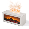 Fireplace Style Aromatherapy Diffuser White Automatic Mist Humidifier with Flame Effect and Remote Control