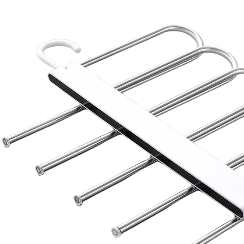 1 Piece 6 Layer Black Folding Pants Hanger Space Saving Clothes Storage Rack