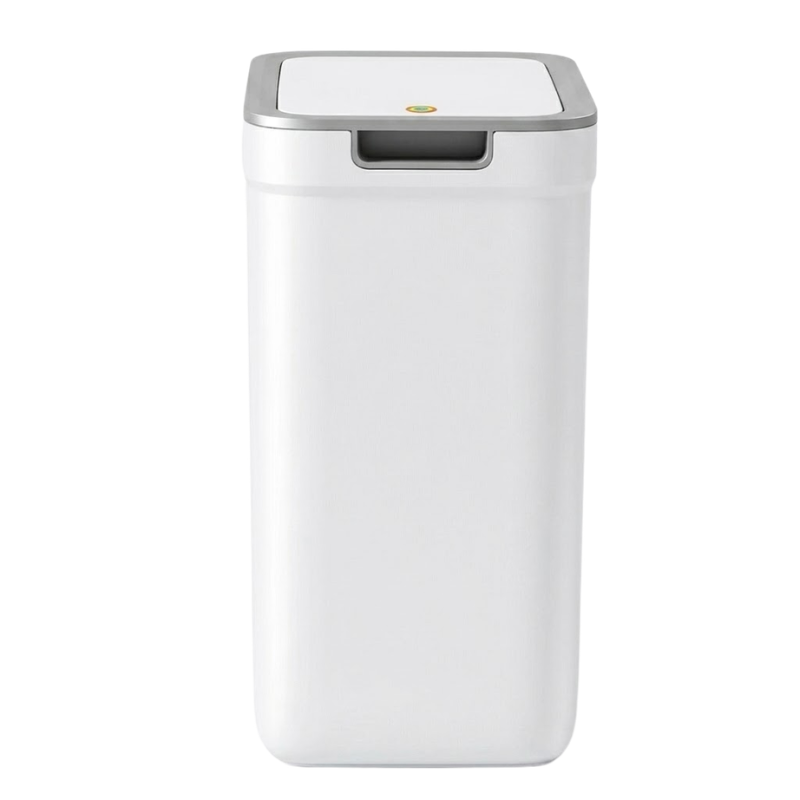 9L Touchless Bathroom Trash Can Wall Mounted Odor Sealing Waste Bin Compact Plastic