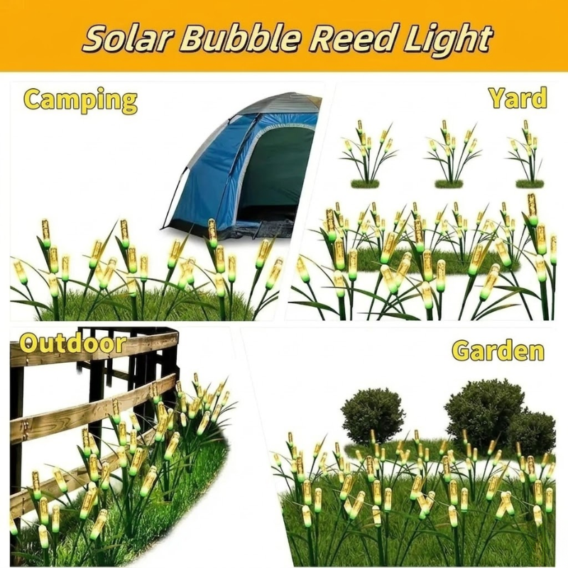 10 Head Solar Firefly Swaying Lights Warm White Outdoor Garden Pathway Decor Lights