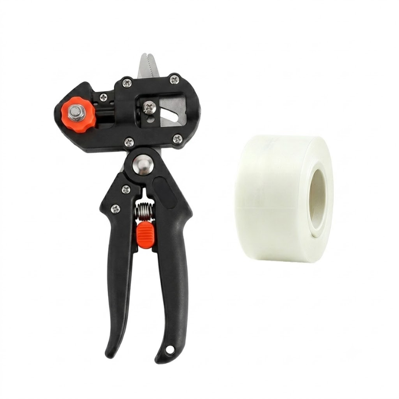 Grafting Pruner Tool with 200m Grafting Film Metal Branch Cutter for Tree Plant Garden Pruning
