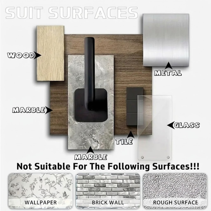 2 Piece Adhesive Wall Hooks No Drill Strong Paste Hook Storage Rack