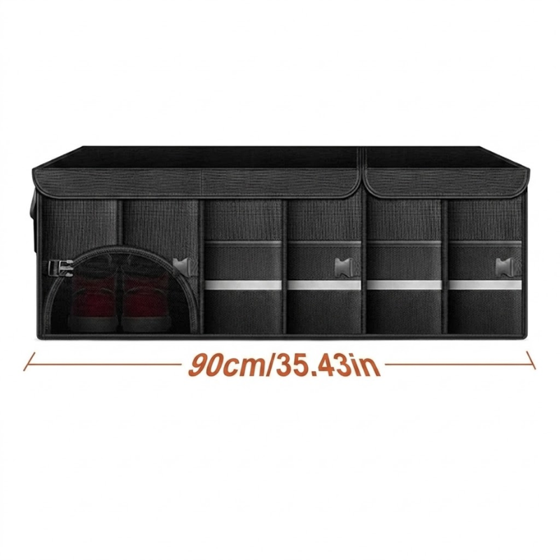 110L Foldable Car Trunk Storage Box Waterproof Cargo Organizer with Reinforced Handle
