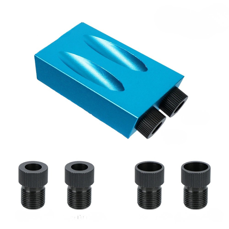 7 Piece Pocket Hole Jig Kit 15 Degree Wood Drilling Guide Locator for Woodworking and DIY Projects