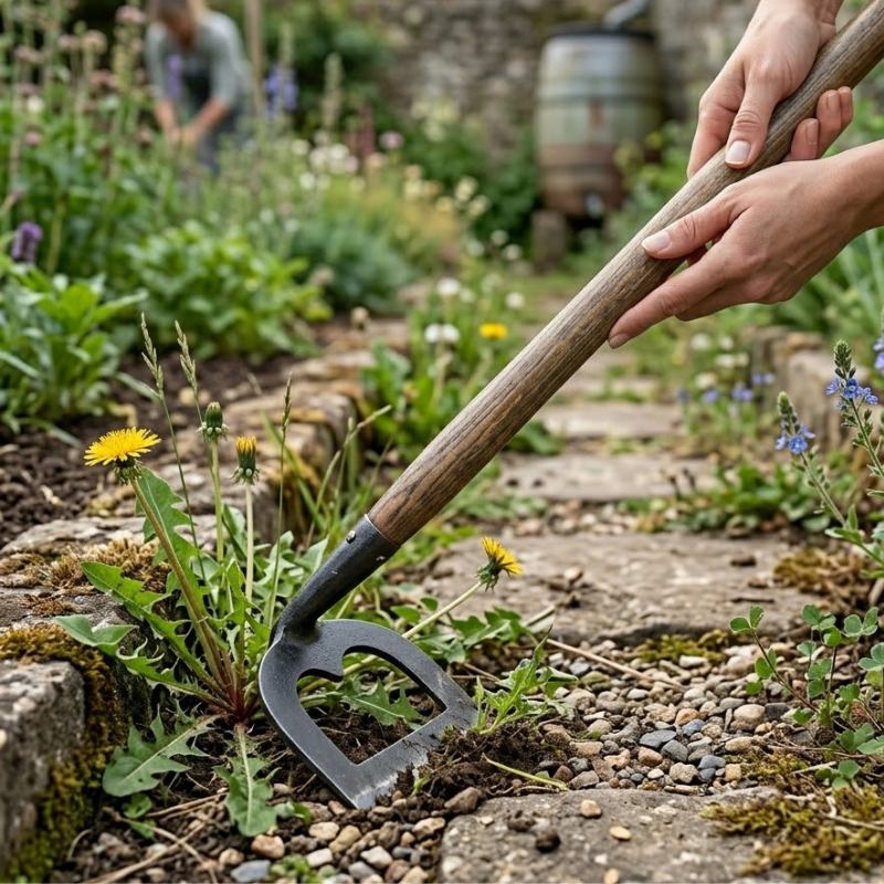 23CM Hollow Weeding Hoe Manganese Steel Handheld Garden Soil Cultivation Tool