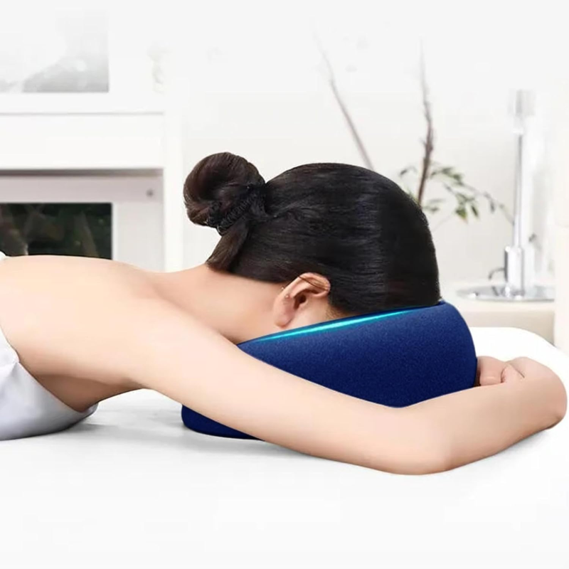 Face Down Desk Nap Pillow Memory Foam Prone Rest Head Support Cushion Navy Blue