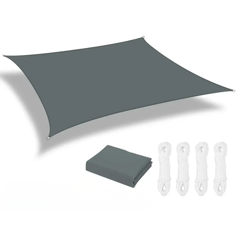 Waterproof Sun Shade Sail Deep Gray 3 × 4 m Rectangle Canopy with 98% UV Protection for Garden Patio and Pool