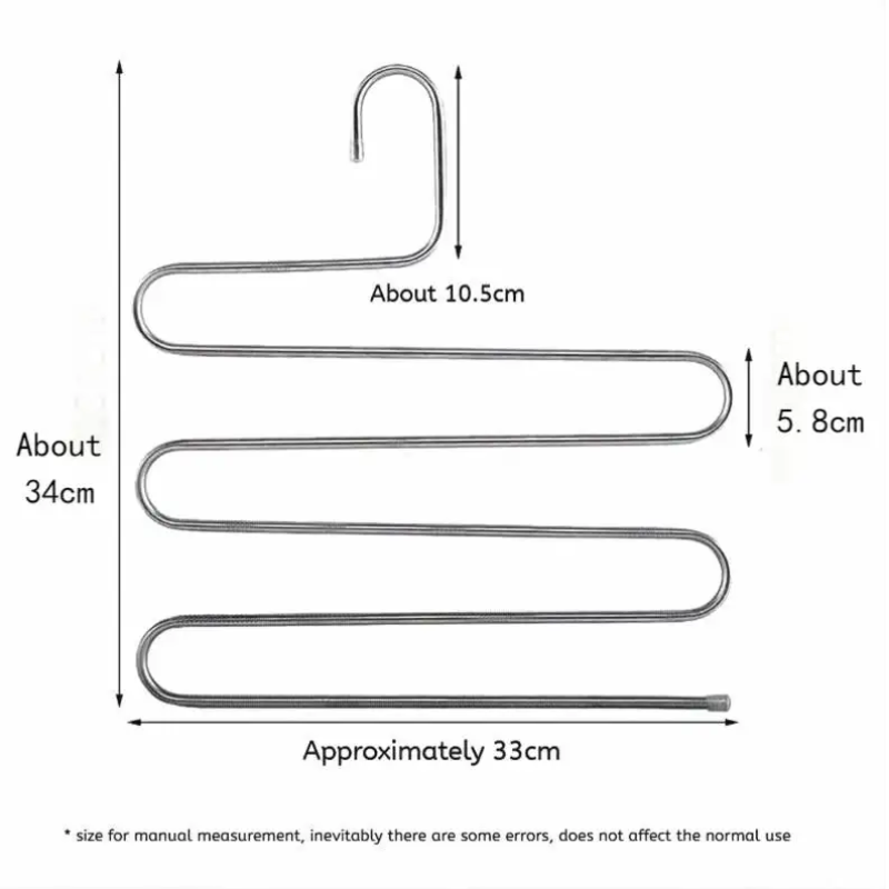 1 Piece 5 Layer Clothes Hanger Non Slip Space Saving Pants Storage Rack Silver