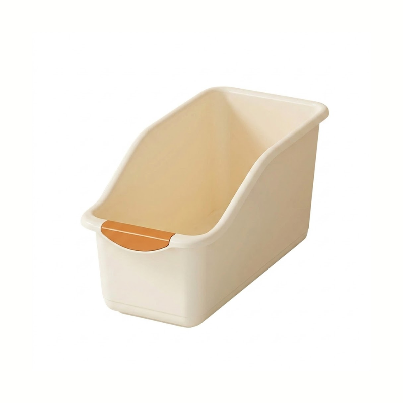 3 Piece Small Under Sink Organizer with Wheels Pull-Out Storage Bins Beige Kitchen Cabinet Organizer