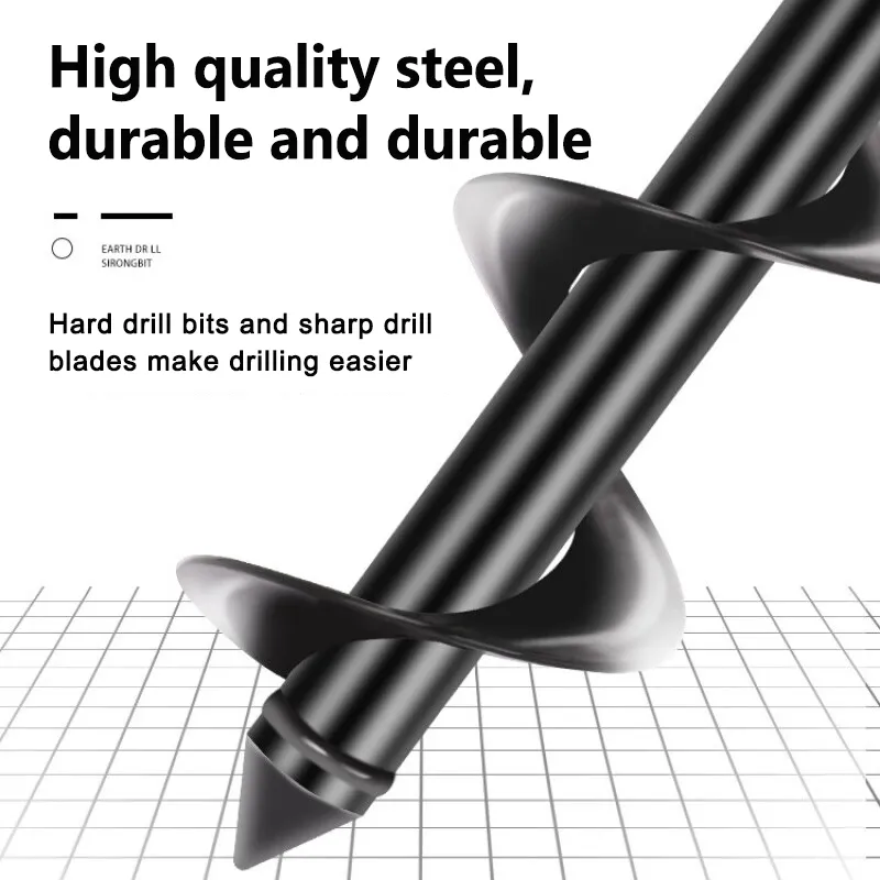 Spiral Garden Auger Drill Bit 4.6x37cm Soil Digging Planting Tool for Electric Drill