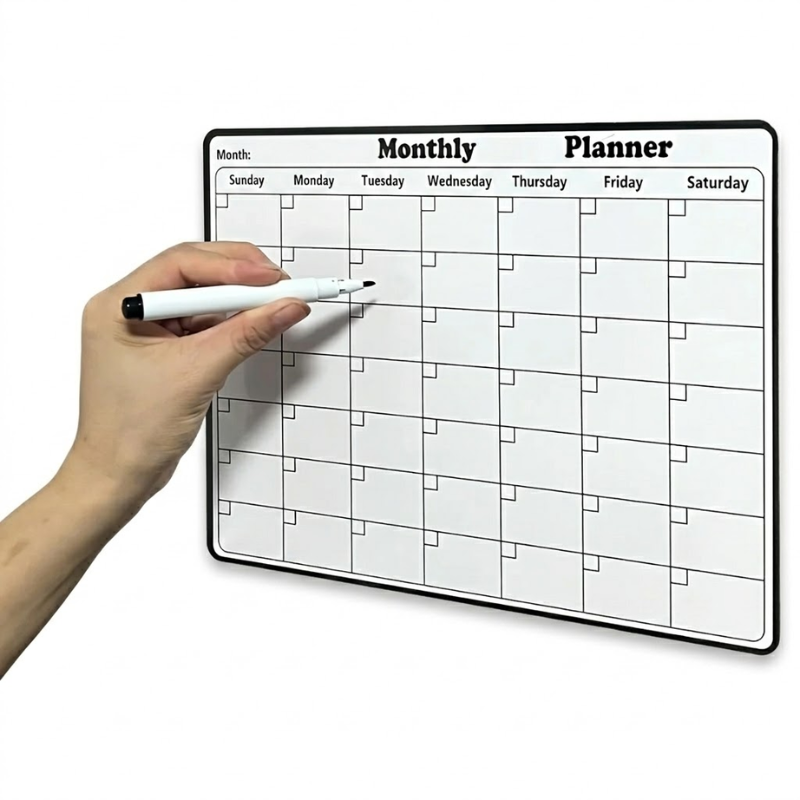 Magnetic Dry Erase Calendar Monthly Planner Refrigerator Kitchen Organizer Board