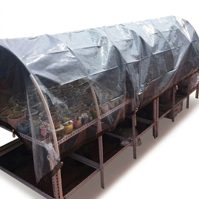 200x600cm Clear Waterproof Tarp Reinforced Grommets Outdoor Cover Sheet PE Transparent