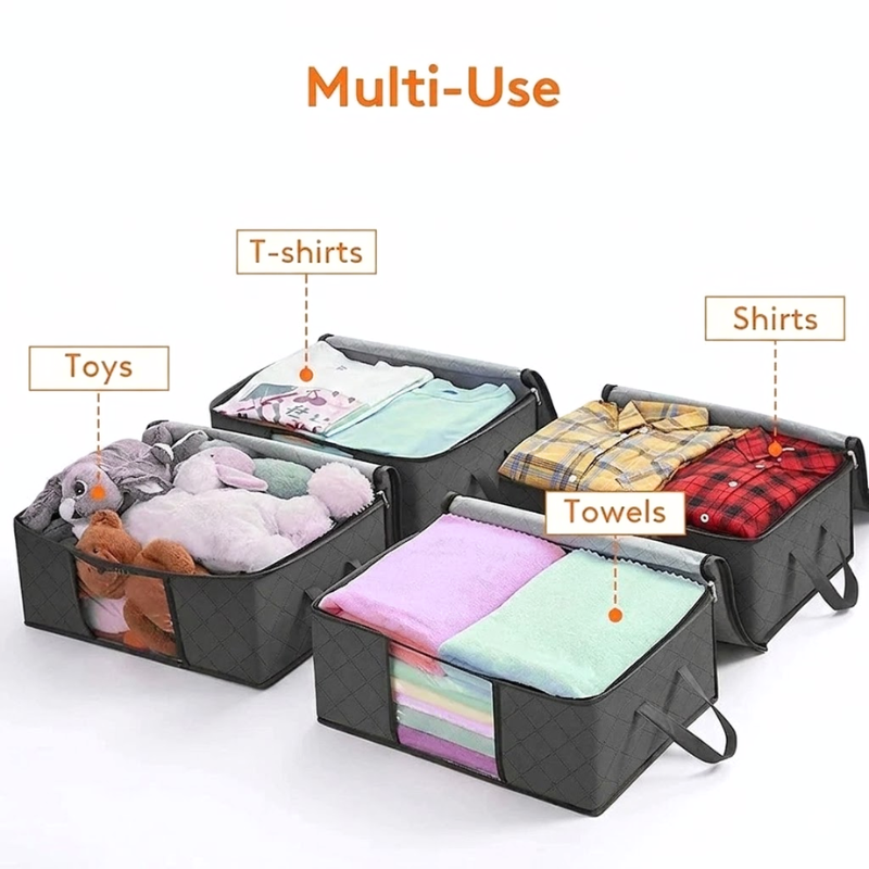 1 Piece 35L Foldable Storage Bag Clothes Blanket Organizer 50x35x20cm with Handle