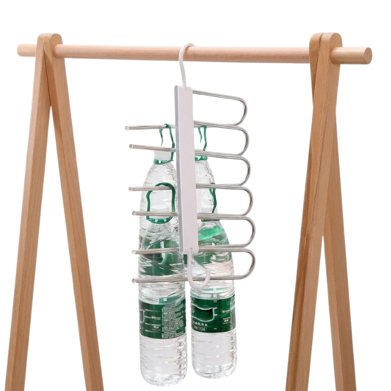 1 Piece 6 Layer Gray Folding Pants Hanger Space Saving Clothes Storage Rack