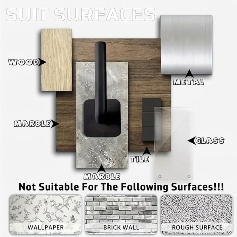 6 Piece Adhesive Wall Hooks No Drill Strong Paste Hook Storage Rack