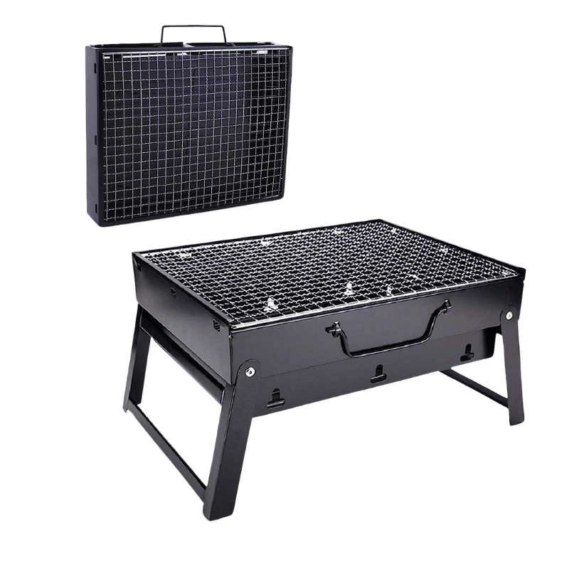 Portable Stainless Steel Charcoal BBQ Grill Mini Outdoor Cooker for Camping Picnic