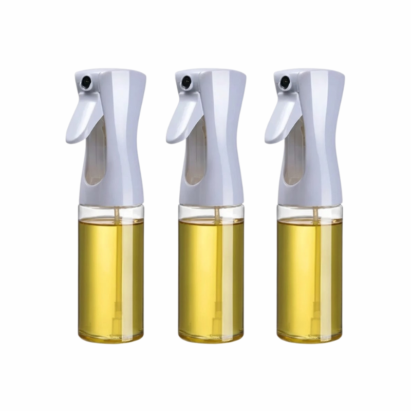 3 Piece 200ml Oil Spray Bottles White Kitchen Mist Sprayer for Cooking BBQ