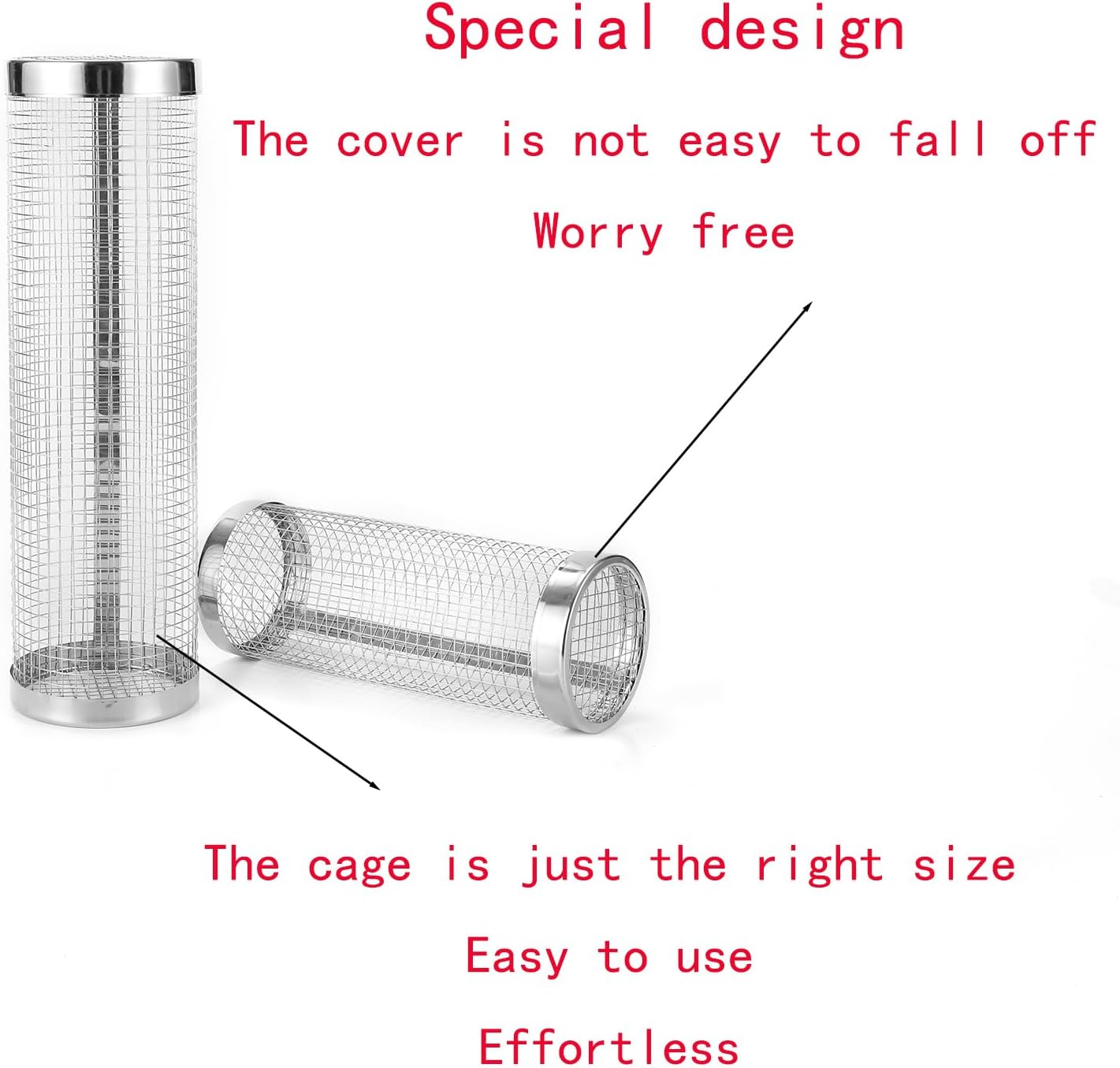 20cm Stainless Steel BBQ Grill Cage for Outdoor Camping Grilling