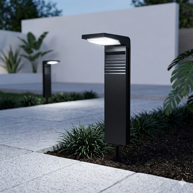 2 Piece Solar Powered Garden Pathway Light Waterproof Outdoor Landscape Lawn Light White