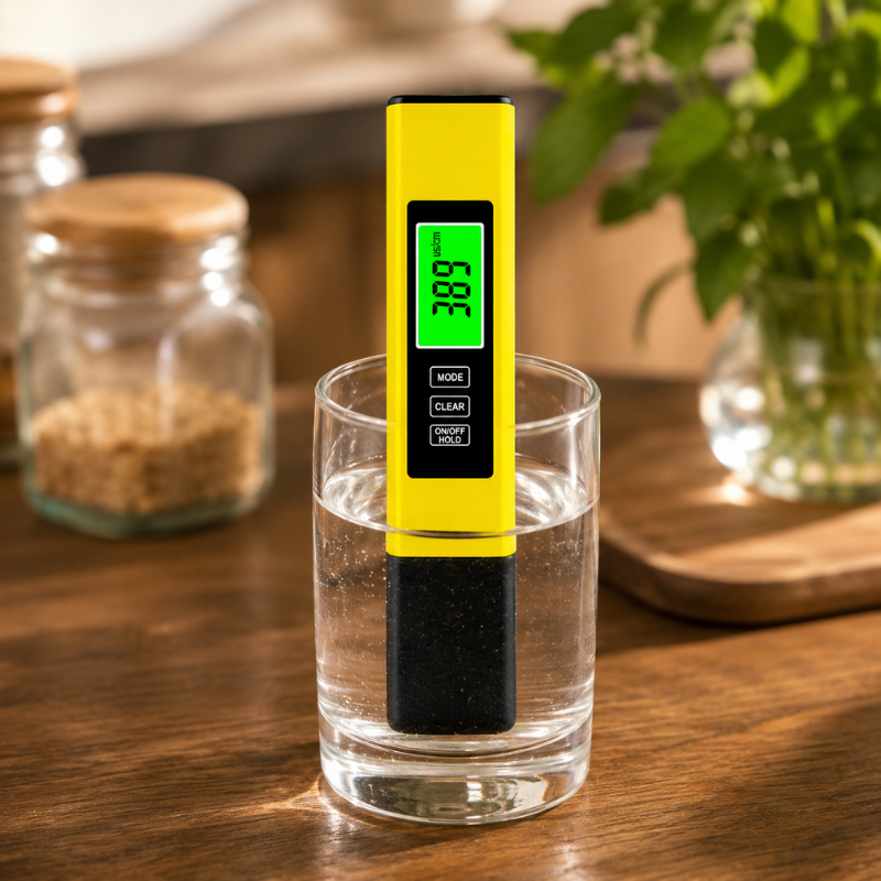 4 in 1 Digital Water Tester Yellow TDS EC Temperature Meter with LCD