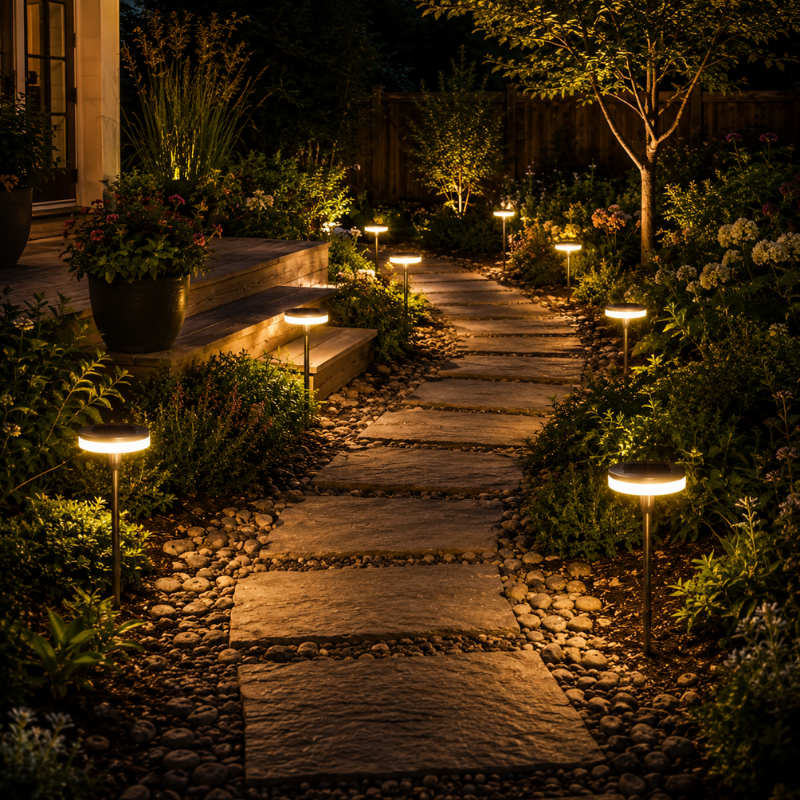 6 Piece Solar Swaying Pathway Lights Outdoor IP65 Waterproof Garden Lawn Decor Lights