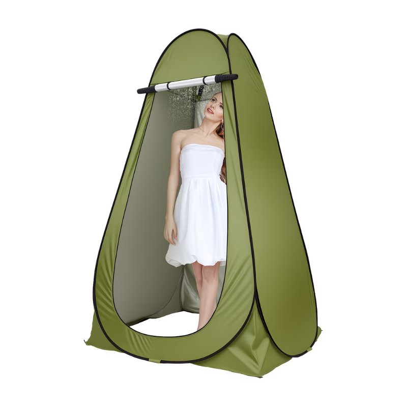 Portable Camping Shower Tent Military Green 1.2 x 1.2 x 1.9m Quick Pop Up Privacy Shelter for Outdoor Changing