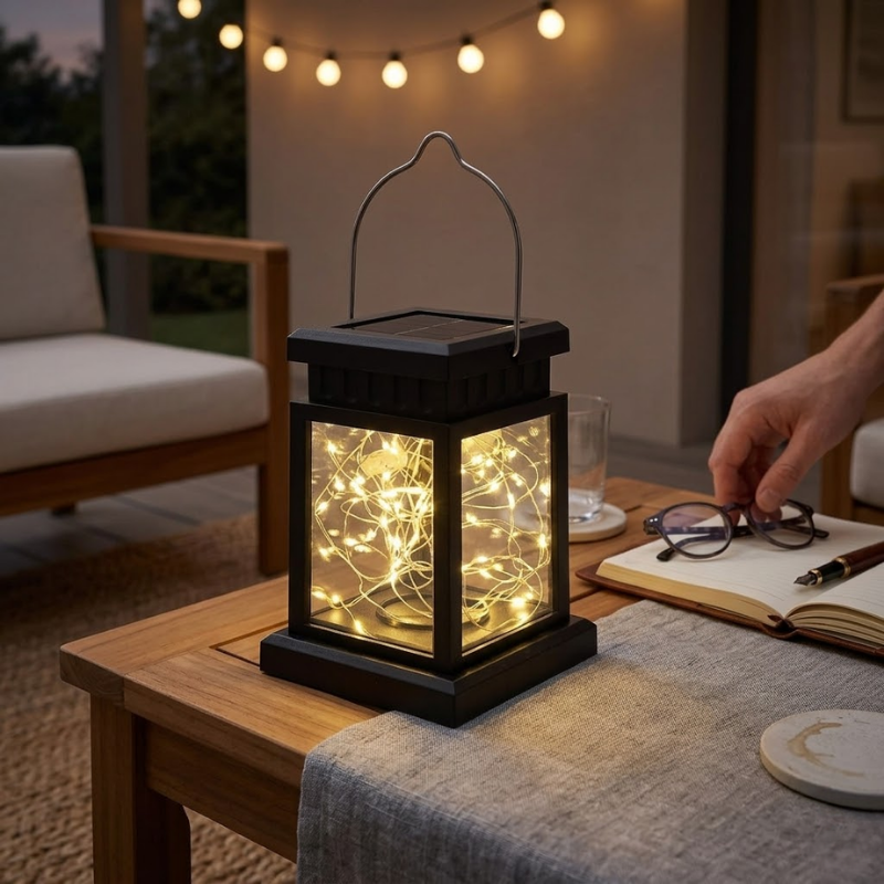 30 LED Solar Lantern Light Warm White Outdoor Hanging or Floor Garden Decor Lamp