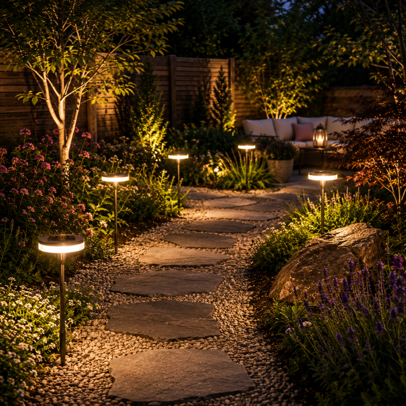 6 Piece Solar Swaying Pathway Lights Outdoor IP65 Waterproof Garden Lawn Decor Lights