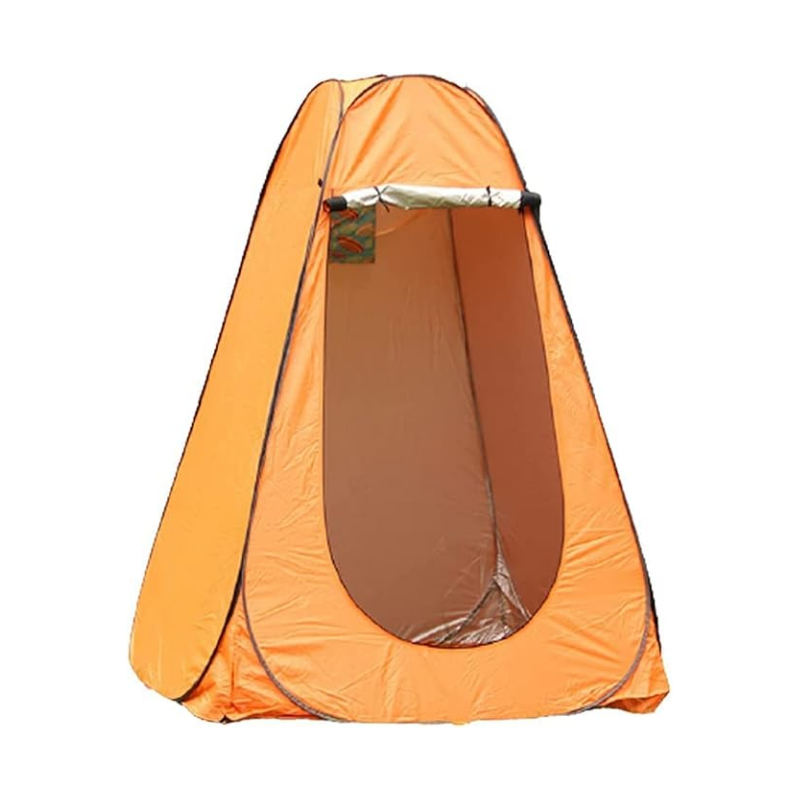 Portable Camping Shower Tent Orange 1.2 x 1.2 x 1.9m Quick Pop Up Privacy Shelter for Outdoor Changing