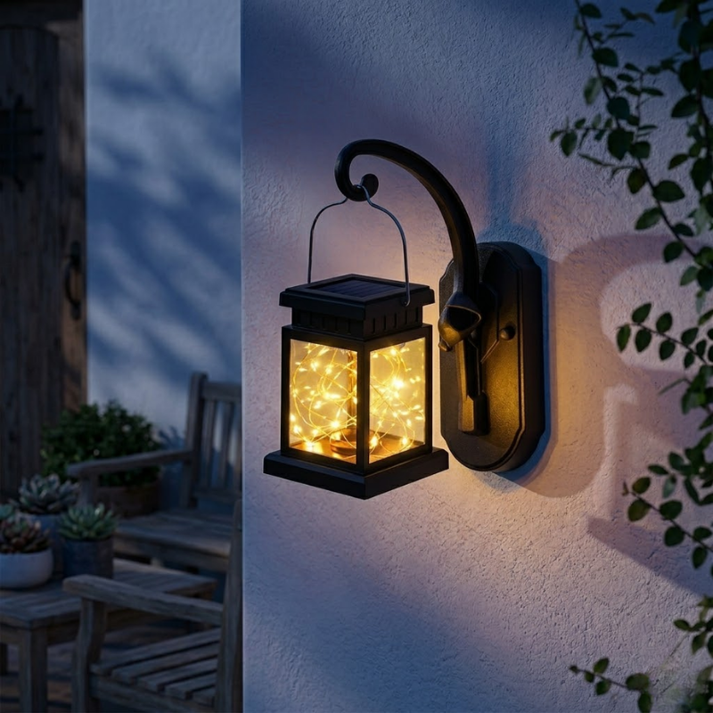30 LED Solar Lantern Light Warm White Outdoor Hanging or Floor Garden Decor Lamp