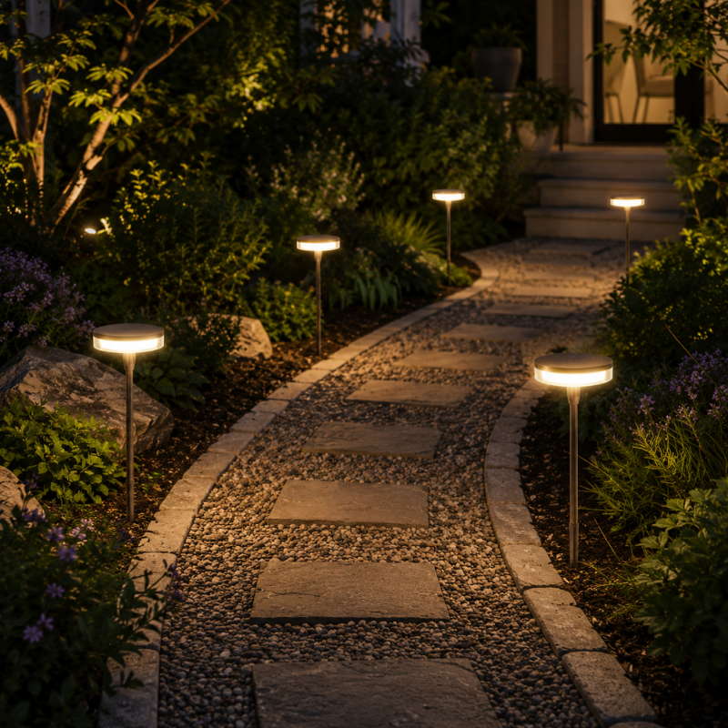 2 Piece Solar Swaying Pathway Lights Outdoor IP65 Waterproof Garden Lawn Decor Lights