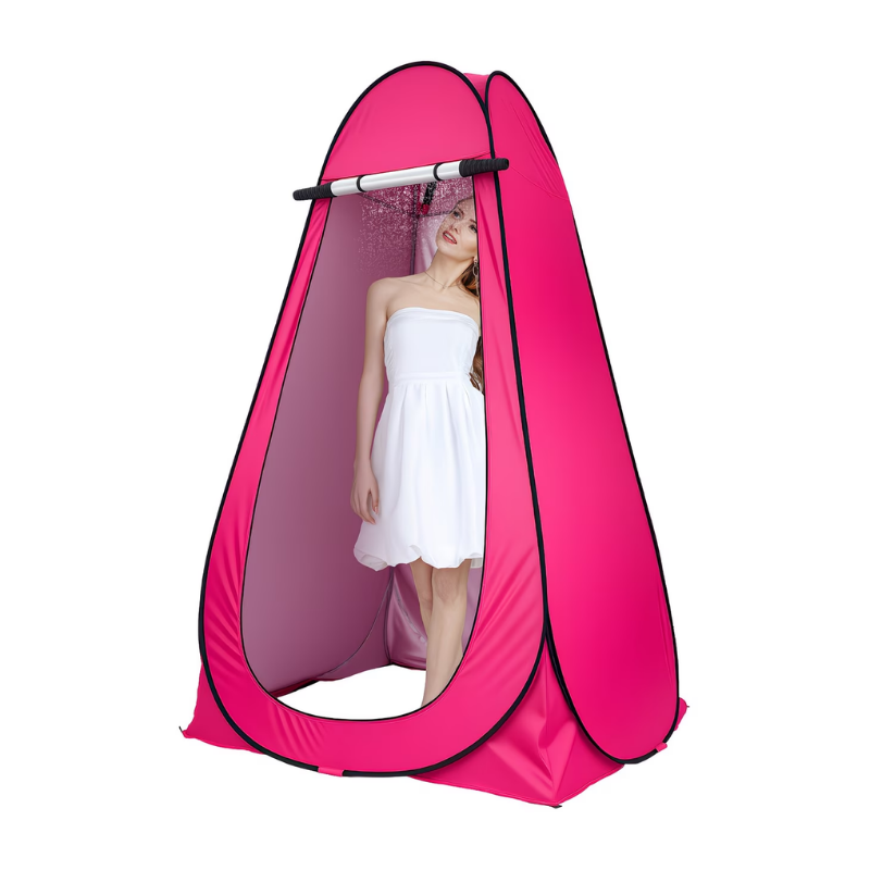 Portable Camping Shower Tent Rose Red 1.2 x 1.2 x 1.9m Quick Pop Up Privacy Shelter for Outdoor Changing