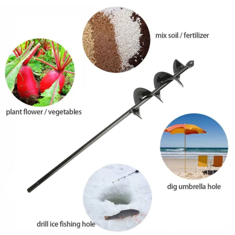 Spiral Garden Auger Drill Bit 4.6x37cm Soil Digging Planting Tool for Electric Drill