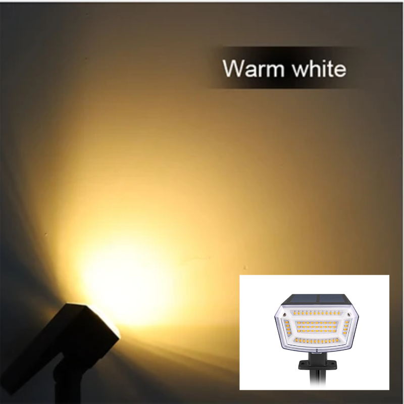 Solar Spotlight Outdoor 3 Modes Dimmable Waterproof LED Garden Lawn Light Warm White