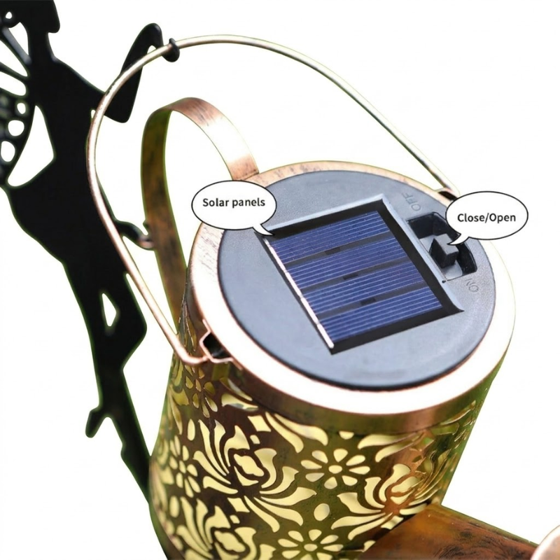 Solar Watering Can Garden Light LED Fairy Decorative Stake Lamp Outdoor Warm White