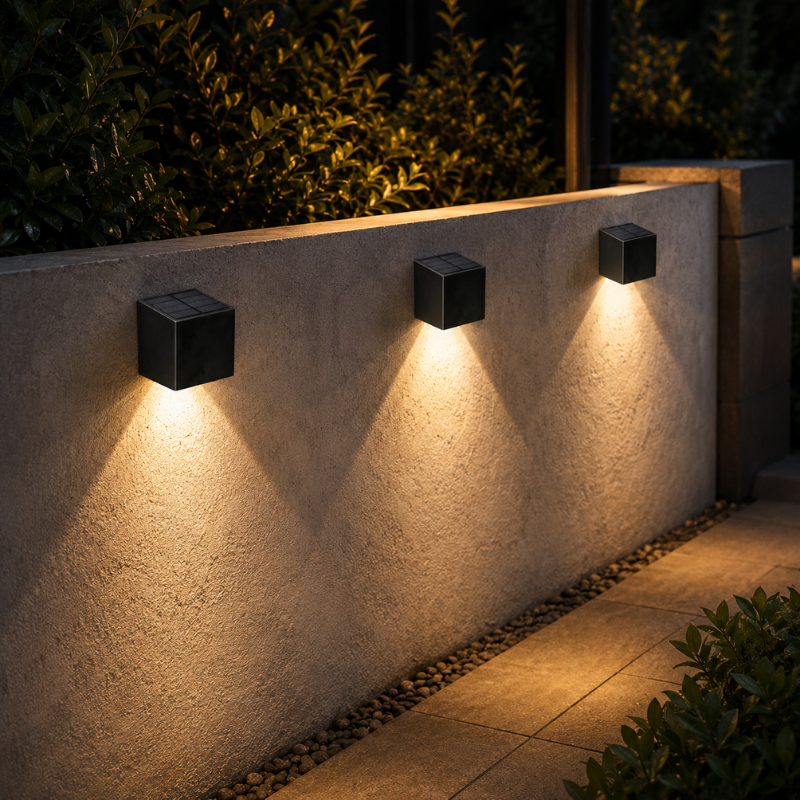 1 Piece Solar Powered LED Wall Light IP65 Waterproof Outdoor Garden Fence Lamp