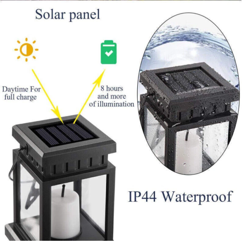 Solar Lantern Garden Light Retro Outdoor Hanging or Floor Lamp Waterproof LED Decor Light