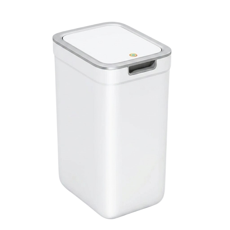 9L Touchless Bathroom Trash Can Wall Mounted Odor Sealing Waste Bin Compact Plastic