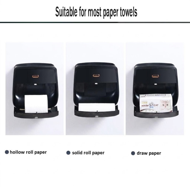 Double Layer Black Toilet Paper Holder Wall Mounted Waterproof Tissue Storage Box