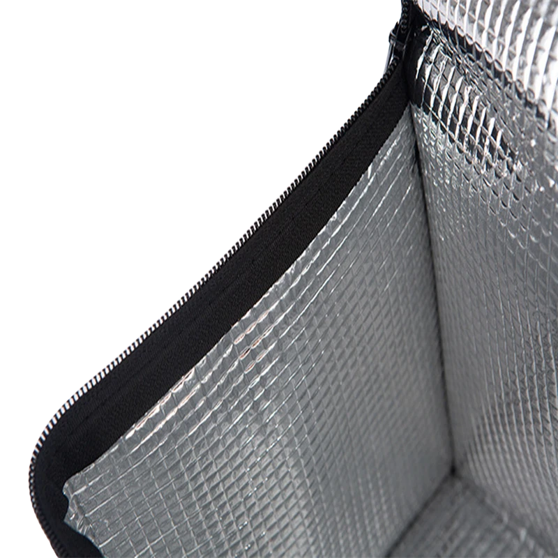 50L Insulated Food Delivery Bag Portable Thermal Cooler Carrier with Zipper Black