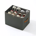 12 Grid Gray Foldable Clothing Organizer Box Wardrobe Storage Bin with Lid