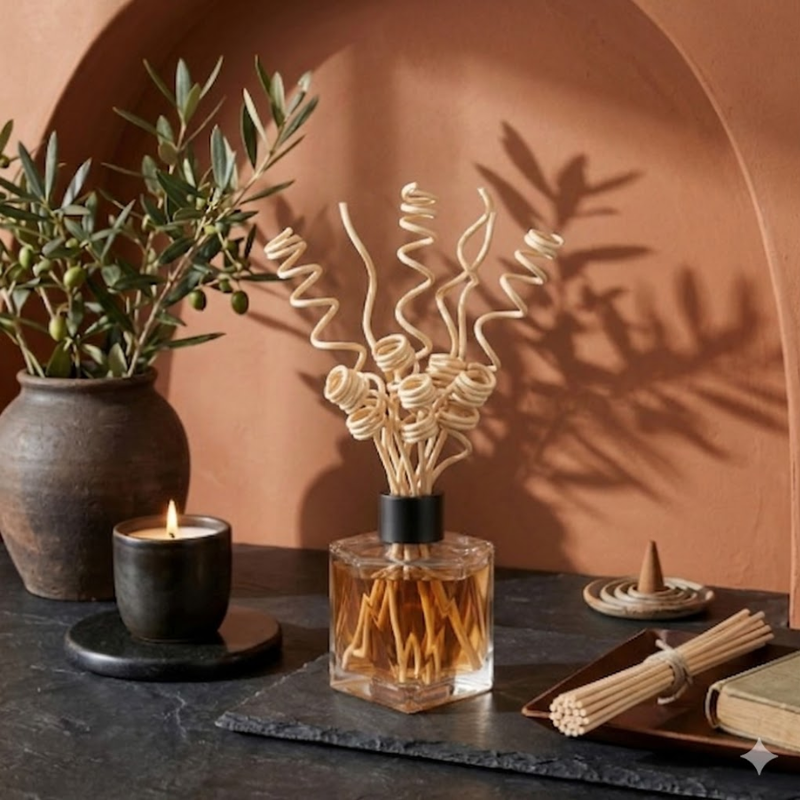 5 Piece Half Curved Rattan Reed Sticks 2x230mm Diffuser Replacement Home Fragrance Decor