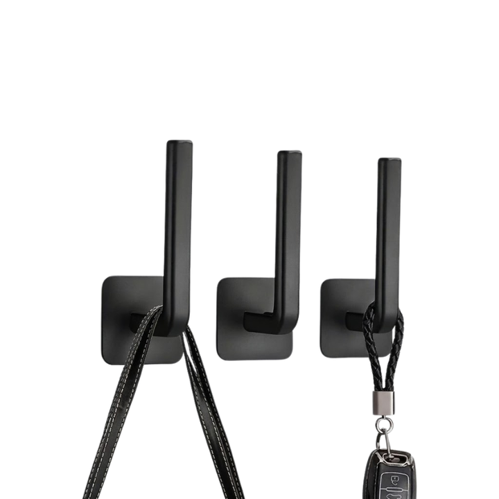 2 Piece Adhesive Wall Hooks No Drill Strong Paste Hook Storage Rack