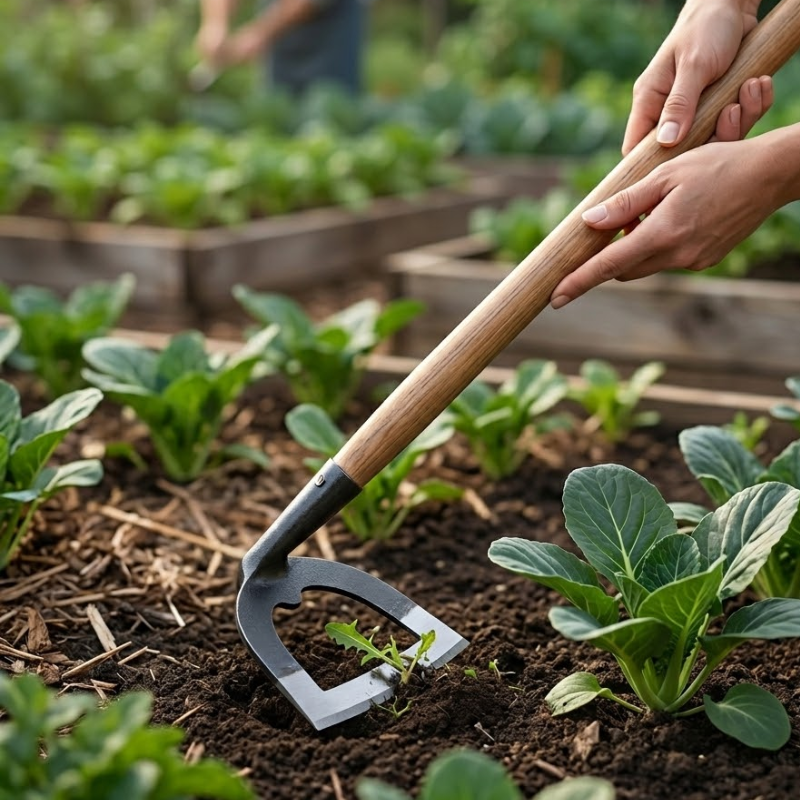 21.5CM Hollow Weeding Hoe Manganese Steel Handheld Garden Soil Cultivation Tool