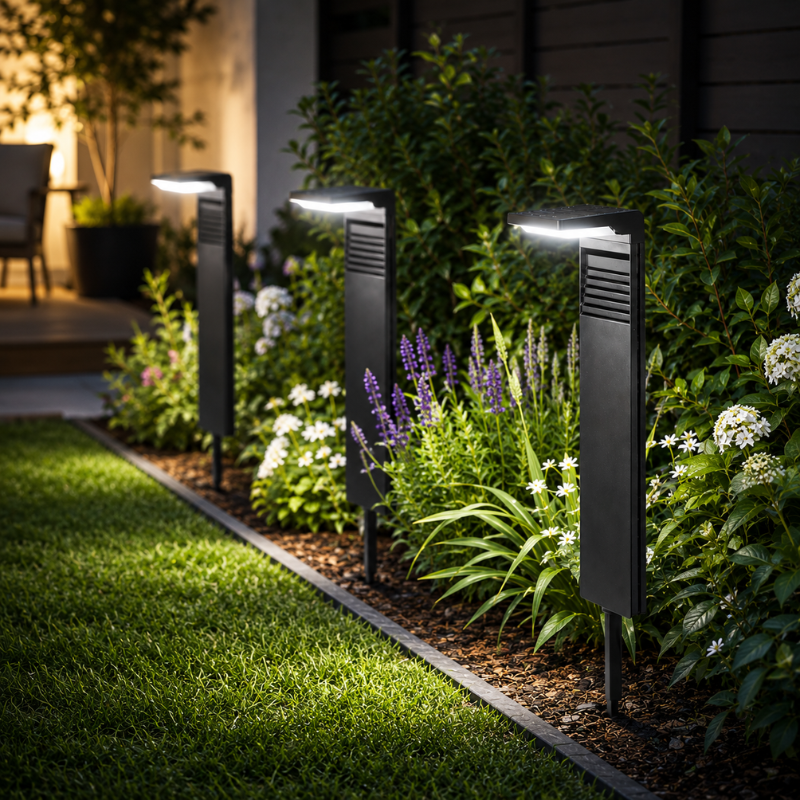 1 Piece Solar Powered Garden Pathway Light Waterproof Outdoor Landscape Lawn Light White